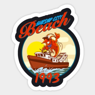 Shrimp City Beach V1 Sticker